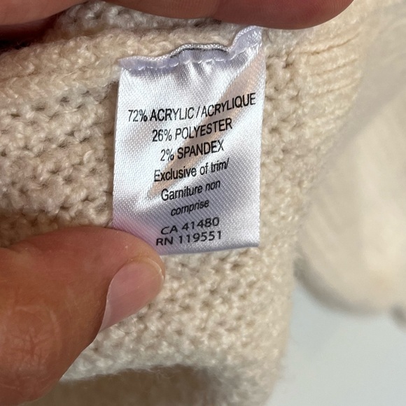 Gentle Fawn Astoria Sweater Knit Collared Oatmeal Cream V Neck Academia Size S - Picture 8 of 10